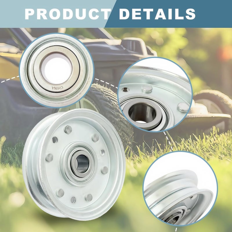 HTWORK 164090 Idler Flat Pulley Compatible with RFM Series 4' 5' 6' Finish Mowers, Lawn Tractor Pulley Replaces King Kutter Part (1 PC) - Image 3